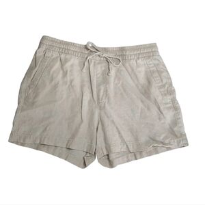 Cream linen shorts